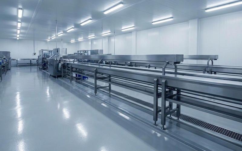 Facility manager revisant quadre de comandament amb KPI de neteja industrial en una nau del Vallès Oriental — imatge 2